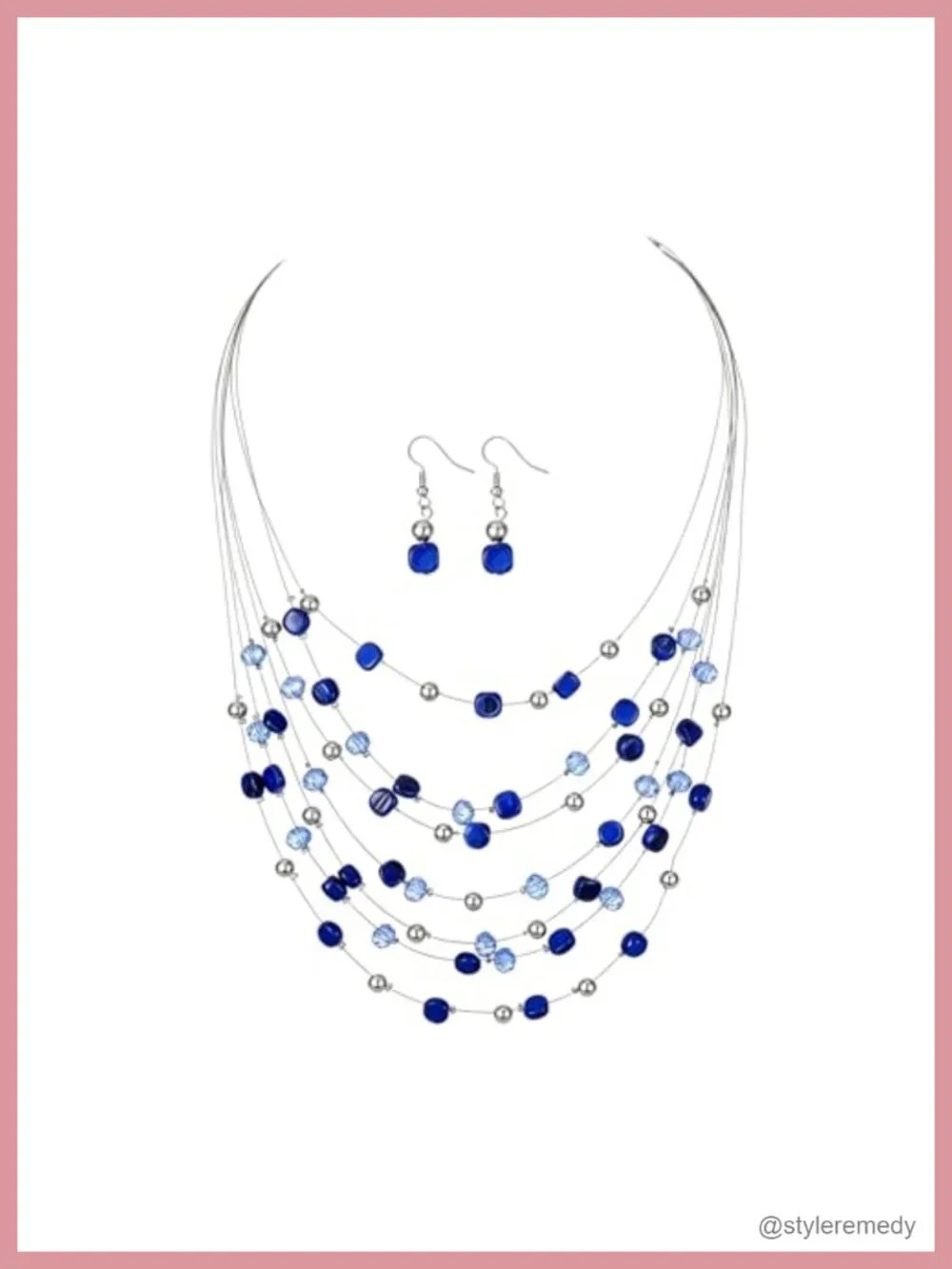 Multi-Layer Boho Shell Beaded Necklace Set with Earrings